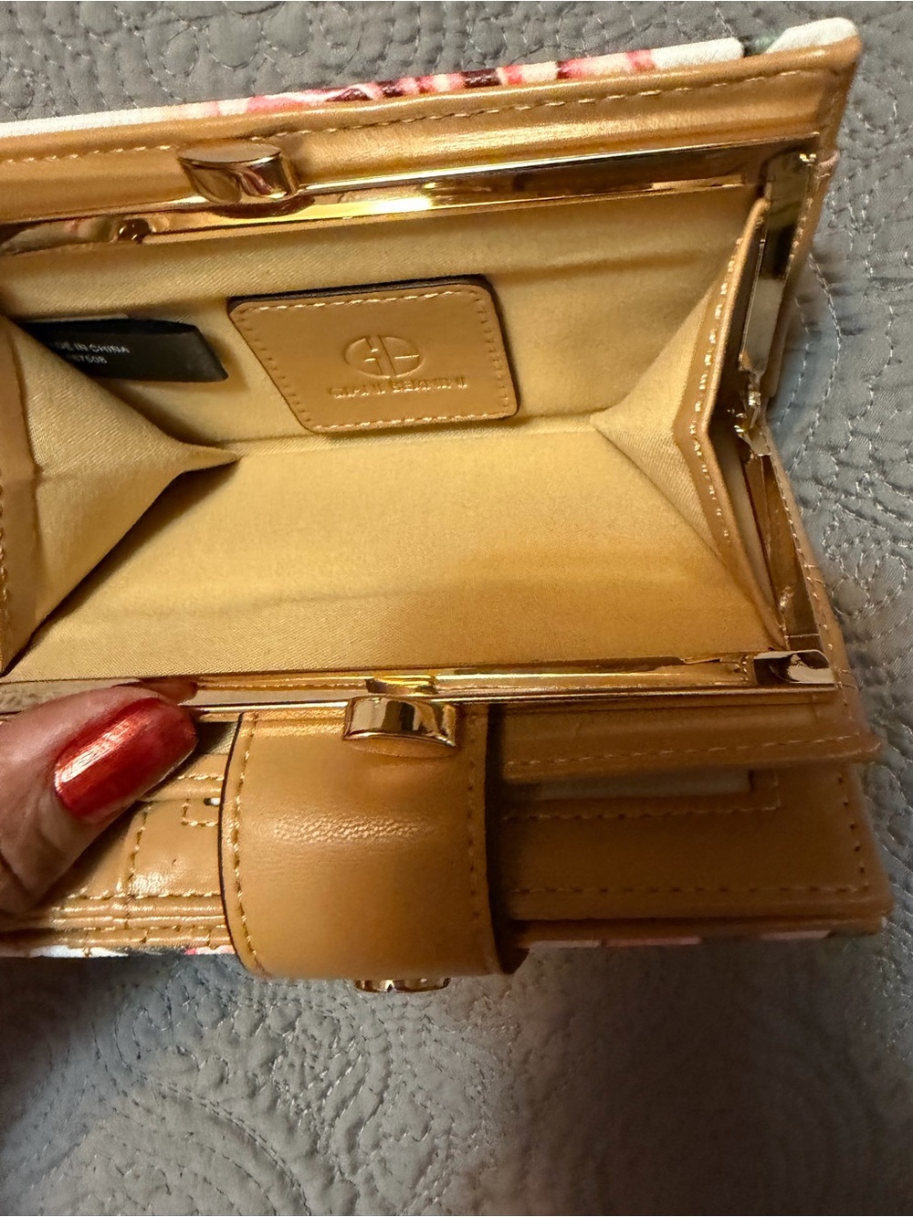 Giani Bernini Floral Butterfly Wallet with Tan Snap - Picture 6 of 6
